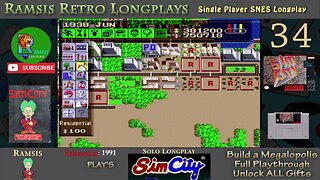 SimCity | SNES | 1991 | Build a Megalopolis + All Gifts | Retro Longplay | Episode 34
