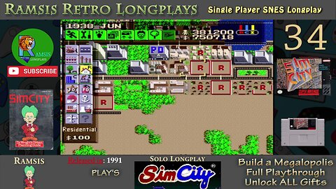 SimCity | SNES | 1991 | Build a Megalopolis + All Gifts | Retro Longplay | Episode 34