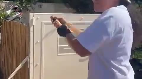 Emily Damari opens champagne in honor of the return of Zivi and Gali