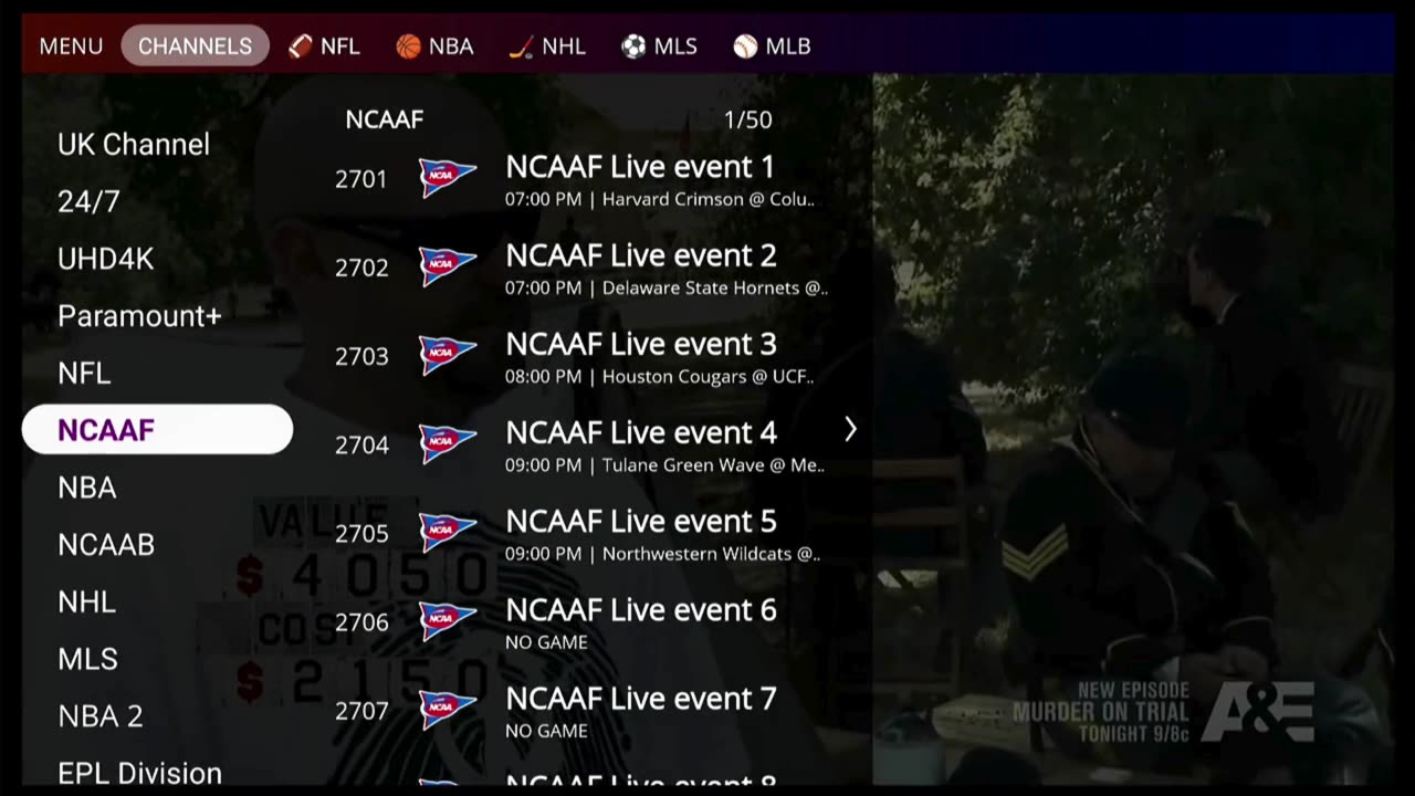 vSeeBox Moving Channel Categories