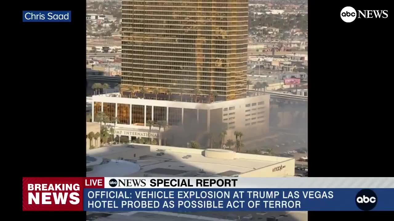 Tesla cybertruck explosion outside Trump hotel in Las Vegas