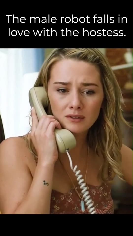 The male robot falls in love... with the hostess. 🤖❤️