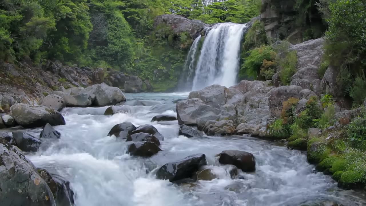 Waterfall and Relaxing Birds Singing