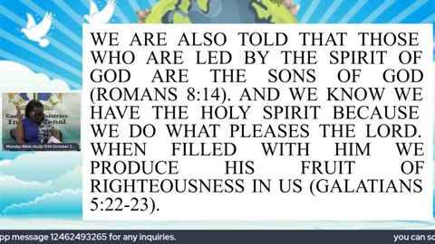 Monday Bible Study October 13 2025