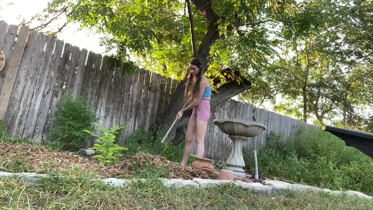 Making A New Bed! Moving Mulch Part 2