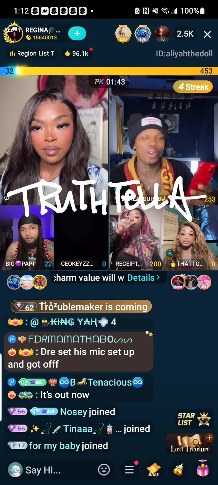 LIYAH THE DOLL 3RD SHIFT TEAM PK WITH RECEIPTQUEEN, SUPA & MORE