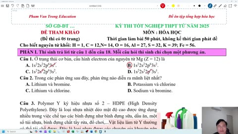 VIDEO PHÁT TRIỂN ĐỀ THAM KHẢO BỘ GD ĐỀ 01 ĐỀ SƯU TẦM