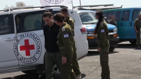 New footage shows the moment hostages Segev Kalfon, and brothers David and Ariel Cunio