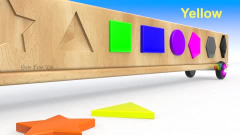 Learn Shapes and Colors with The Wooden Shapes Truck Carrying A Lot of Shapes