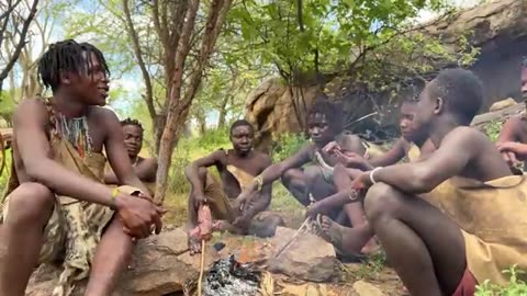 See How Hadzabe Successful Hunt and Cook Their Prey | Tradition