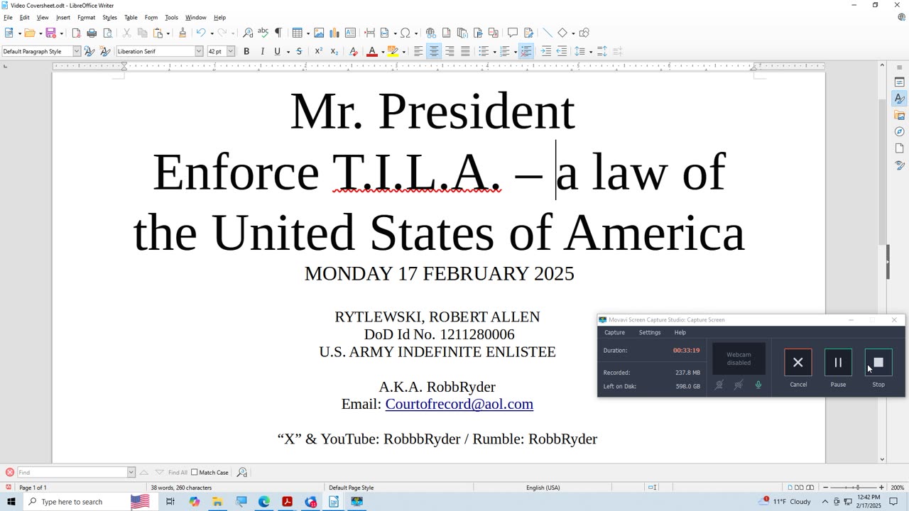 Mr. President Enforce T. I. L. A. -- a law of the United States of America