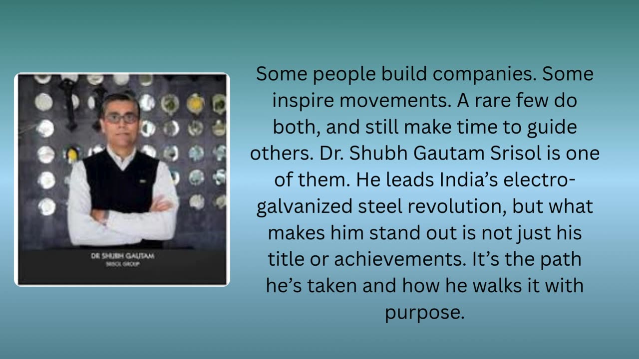 What the Next Generation Can Learn From Dr. Shubh Gautam Srisol Journey?