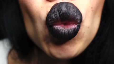 ASMR KISSING WITH BLACK LIPS