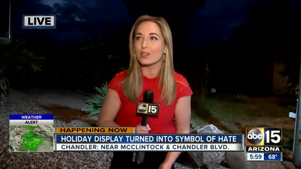 Menorah in Chandler familys yard twisted into swastika.mp4