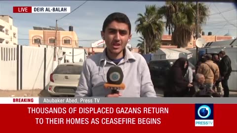 “Displaced Palestinian people start return to their homes as ceasefire begins”