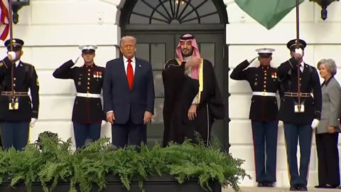 Trump greets MBS at the White House 11/18