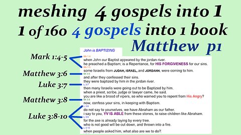 090a 4 gospels into 1 book p1 Matt re ordering Jesus bible