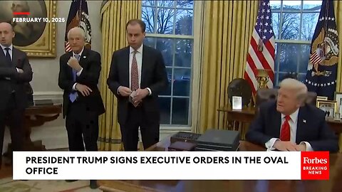 President Trump Signs New Executive Orders While Taking Questions From Reporters