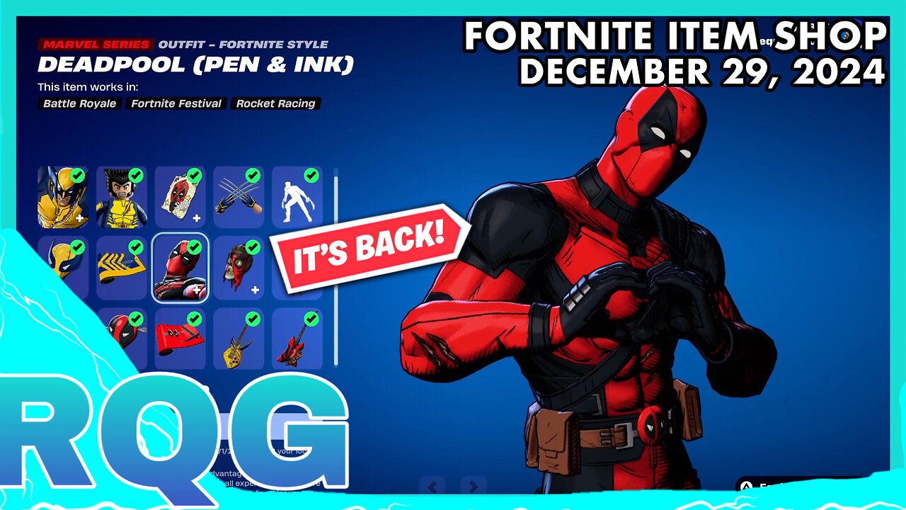 GET GRIDDY, DEADPOOL & WOLVERINE ARE BACK! FORTNITE ITEM SHOP (December 29, 2024)