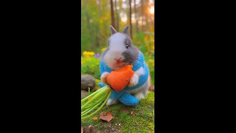 rabbit enjoying carrot