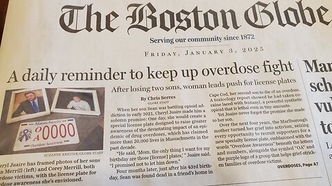 Team Sharing success on new Massachusetts Overdose Awareness plates! (Jan 3 2025 Boston Globe)