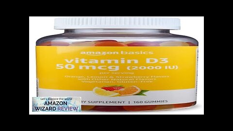 Amazon Basics Vitamin D3 2000 IU Gummies Orange Lemon & Strawberry 160 Review