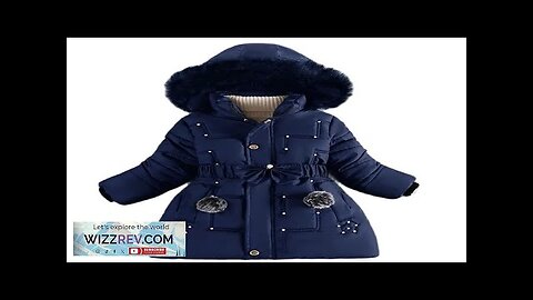 Girls Fur Collar Hooded Down Jacket Kid Zipper Thick Beaded Coat Children Review