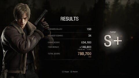 Resident Evil 4 Remake PS4 Mercenaries Leon Village 150 kills