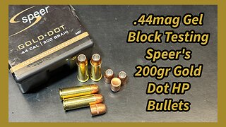 44mag Gel Block Testing the Speer 200gr Gold Dot HP in Clear Ballistics Gel Blocks,