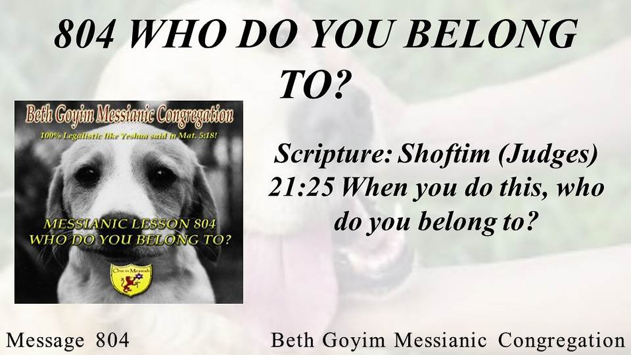 BGMCTV MESSIANIC LESSON 804 WHO DO YOU BELONG TO