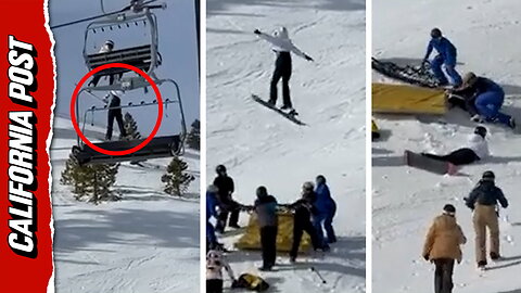 Terrifying moment 12-year-old girl plunges to ground after dangling from ski lift in Mammoth