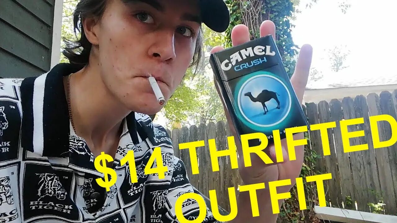 Smoking a Camel Crush Cigarette + $14 Thrifted Outfit