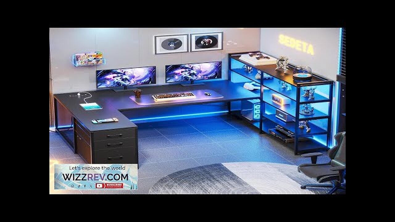 SEDETA L Shaped Gaming Desk Reversible U Shaped Computer Desk with Power Review