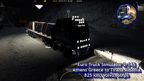 Euro Truck Simulator 2-145, Athens Greece to Tirana Albania, 825 km, Volvo, 60fps