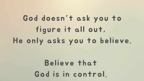 God is in control