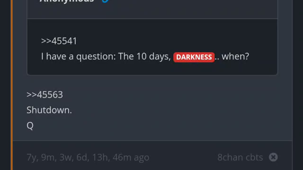 10 Days. Darkness. When. THE SHUTDOWN.