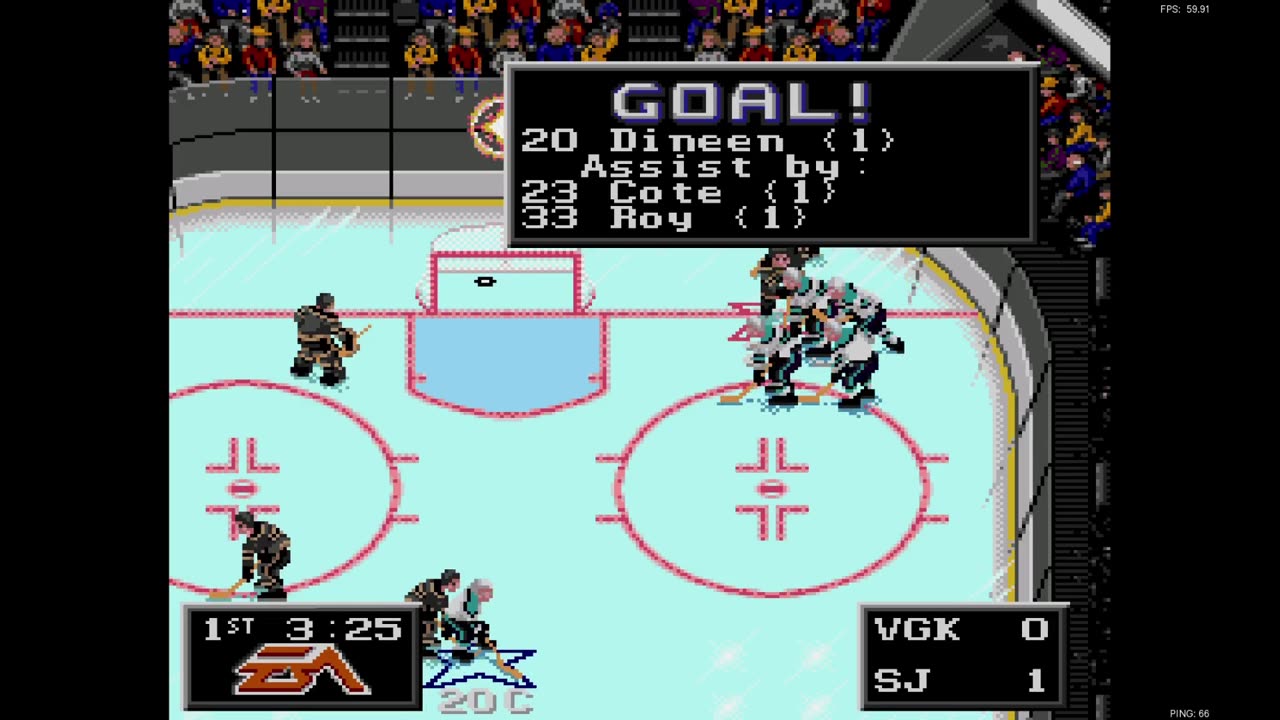 NHL '94 Franchise Mode 1992 Regular Season G44 - NewJerseyKiller (VGK) at Len the Lengend (SJ)