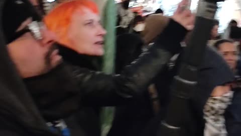 "HANDS OFF PALESTINE" say protestors in New York City. 2of5