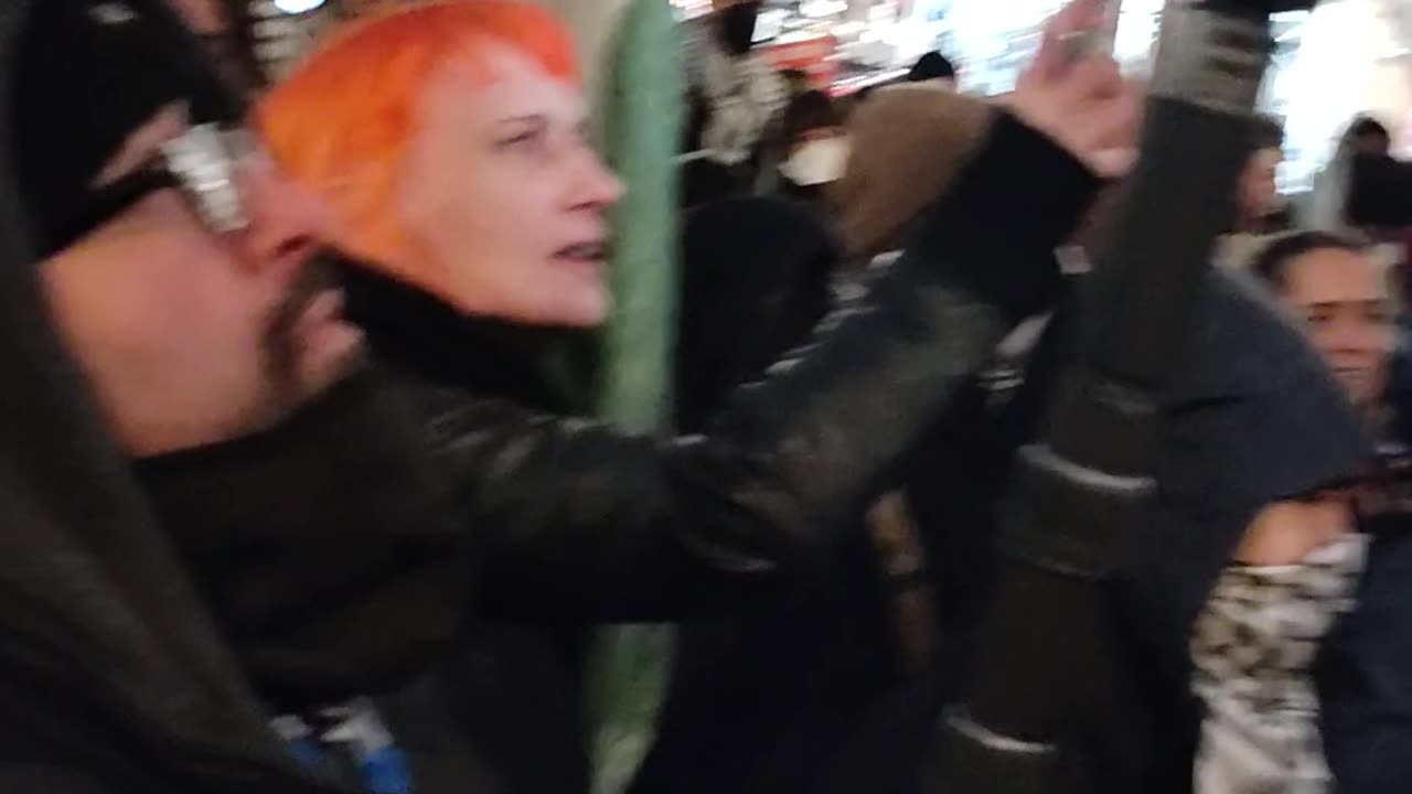 "HANDS OFF PALESTINE" say protestors in New York City. 2of5