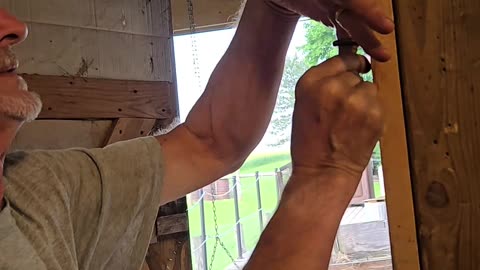 Husband's Knuckle Stuck In Screw Eye