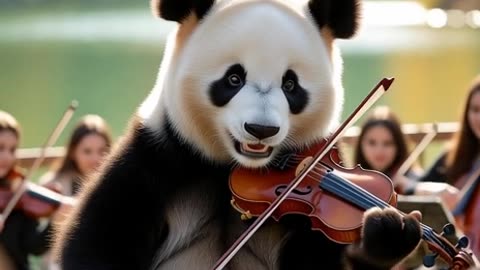 PANDA PLAYS THE VIOLIN