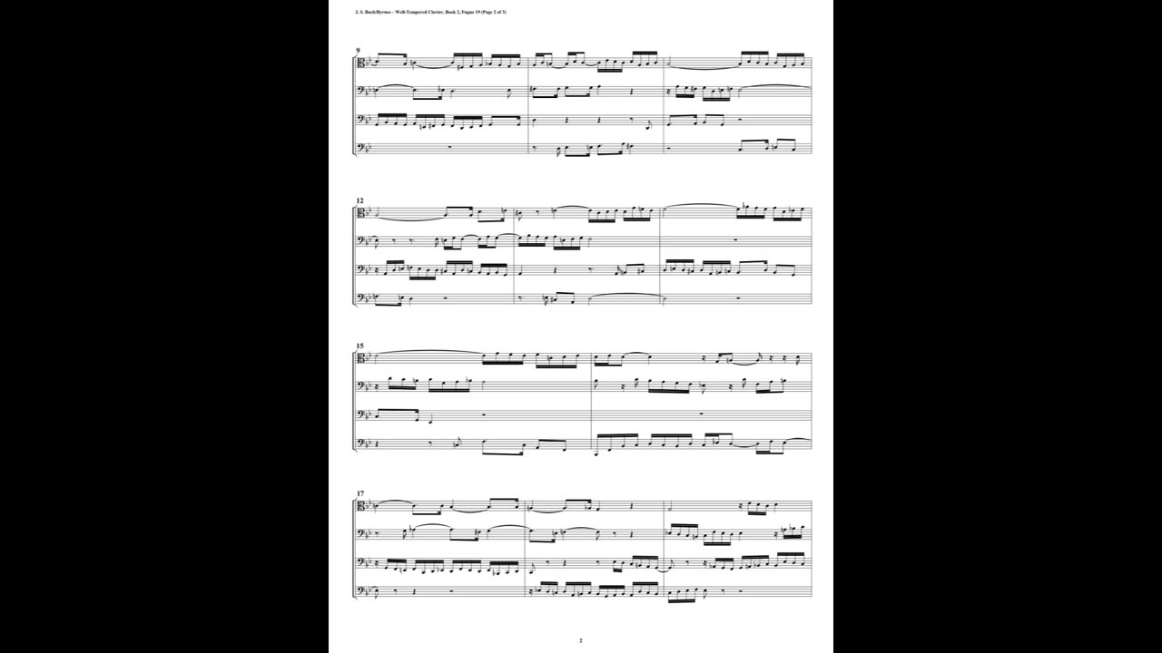 J.S. Bach - Well-Tempered Clavier: Part 2 - Fugue 19 (Trombone Quartet)