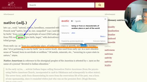 The word native is referring to the Indian genes [ indi - gen - ous ].