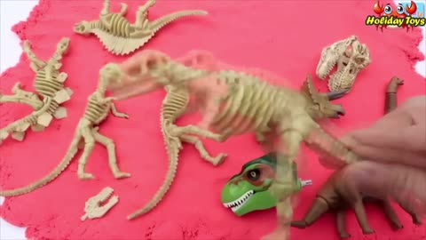 Baby Dinosaurs Emerge from Eggs that Hatch on Pink Sand