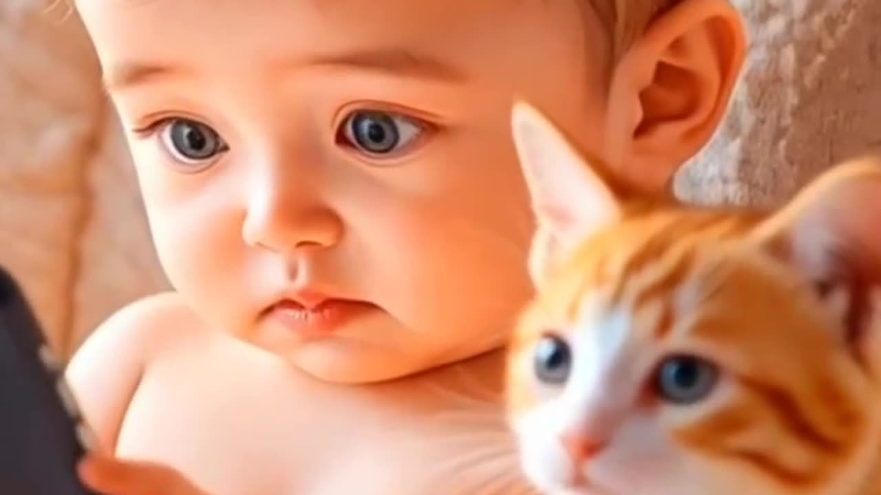 Adorable Cat and Baby Playtime | Funny and Heartwarming Moments Between a Cat and a Child🔥🔥