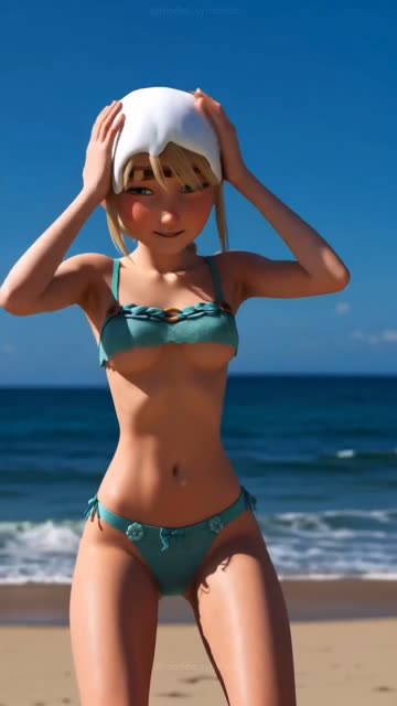 Astrid Hofferson just went to the beach for a good time