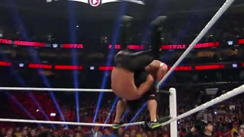 Seth Rollins vs John Cena vs Brock Lesnar Royal Rumble Highlights