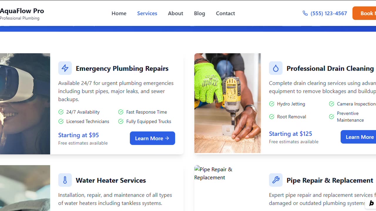Professional Plumbing Website Design
