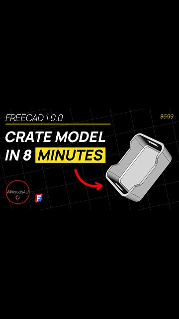 📦‍ FreeCAD Beginner Tutorial - Crate 3D Model - FreeCAD Part Design Tutorial | #Shorts