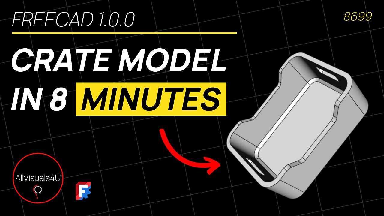 📦 FreeCAD Beginner Tutorial - Crate 3D Model - FreeCAD Part Design Tutorial | #Shorts